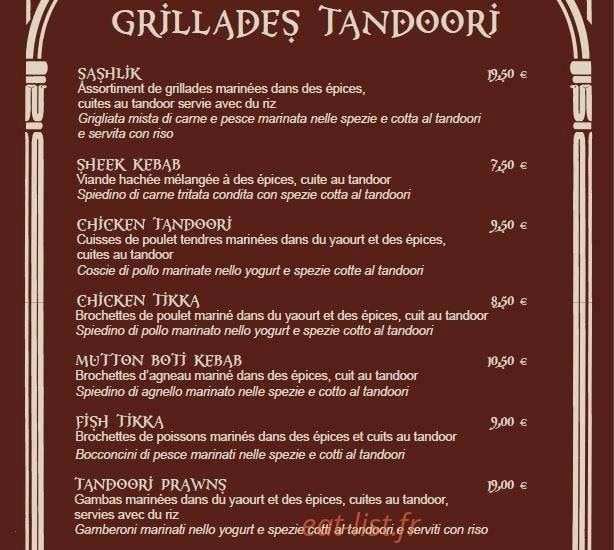 Le Taj — carte page 9