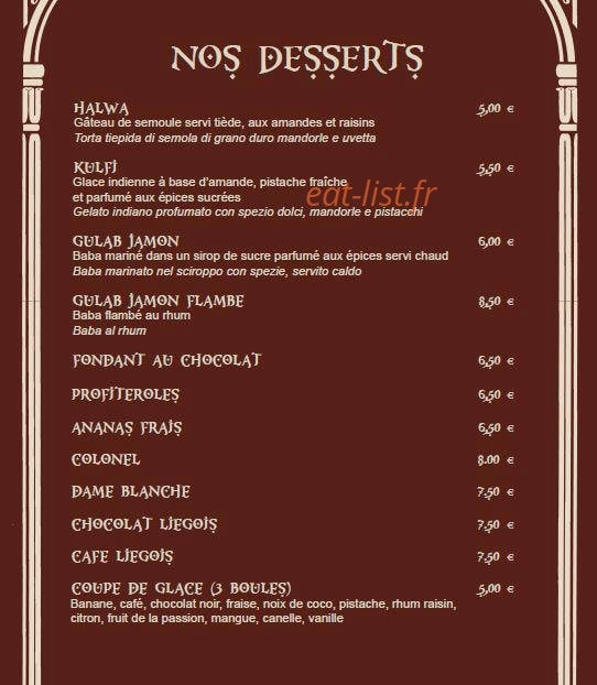 Le Taj — carte page 11