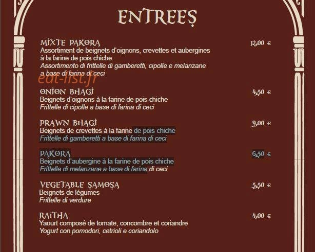 Le Taj — carte page 1