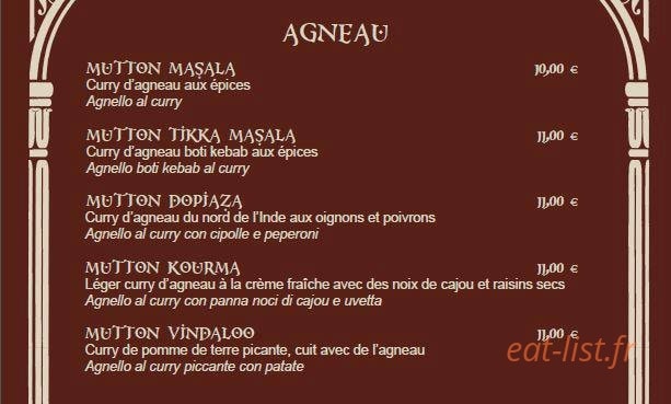 Le Taj — carte page 7