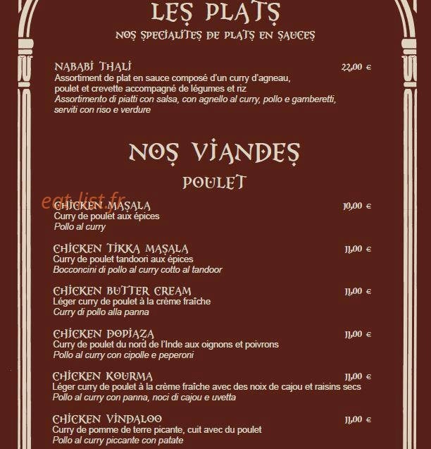 Le Taj — carte page 5