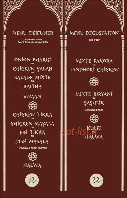 Le Taj — carte page 12