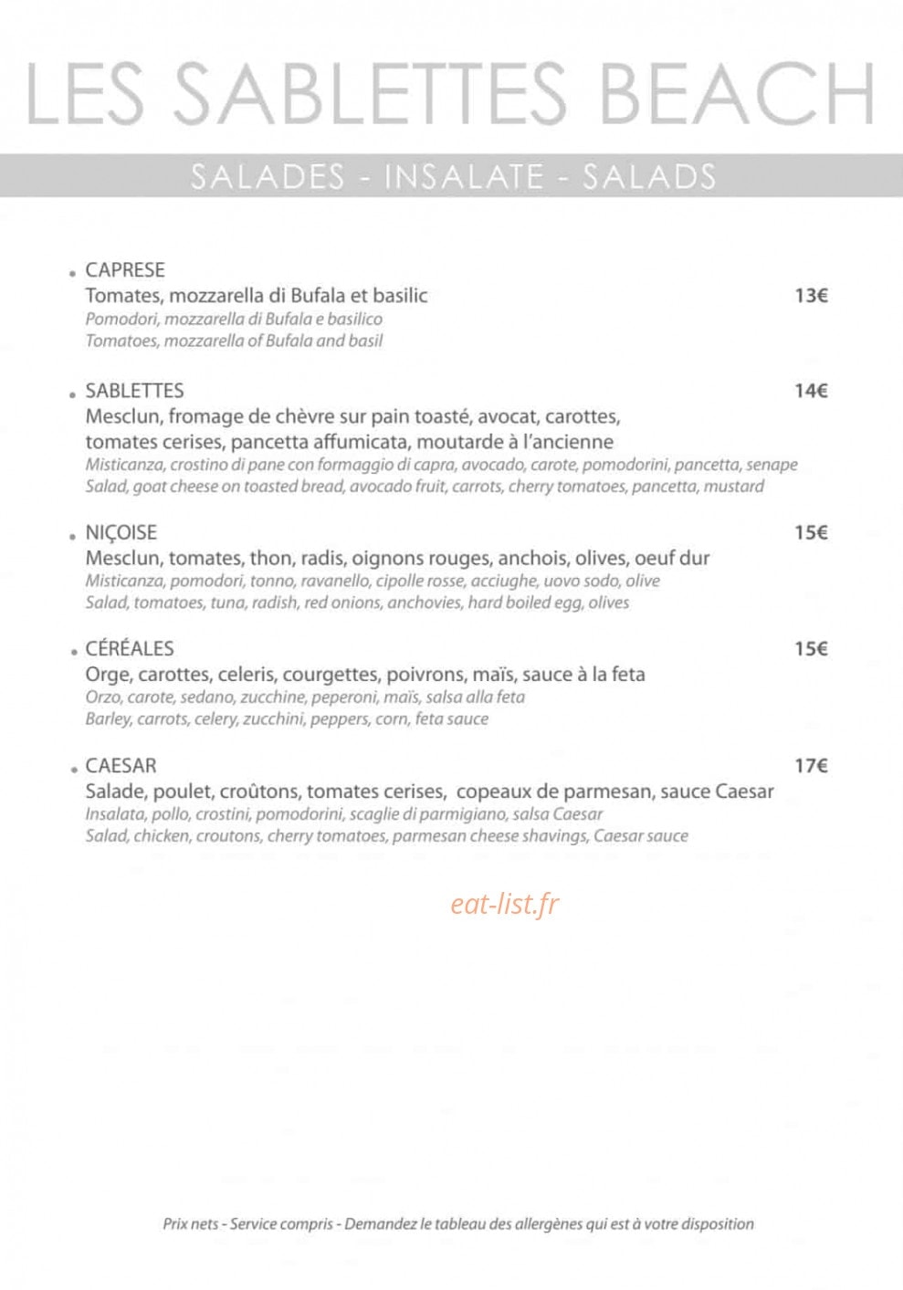 Les Sablettes Beach — carte page 6