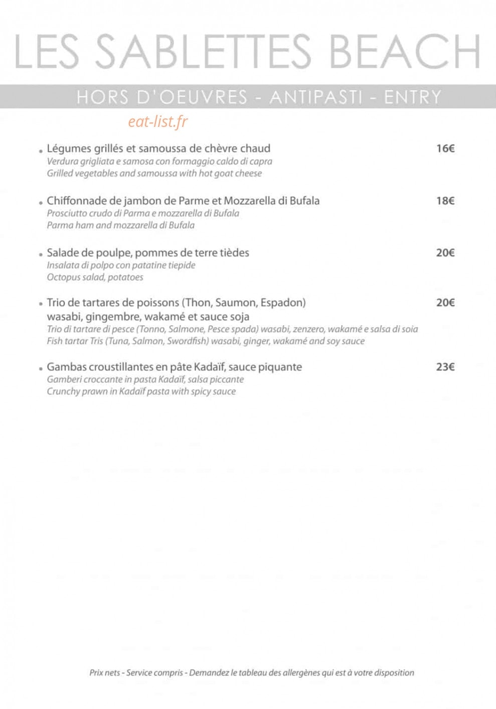Les Sablettes Beach — carte page 2