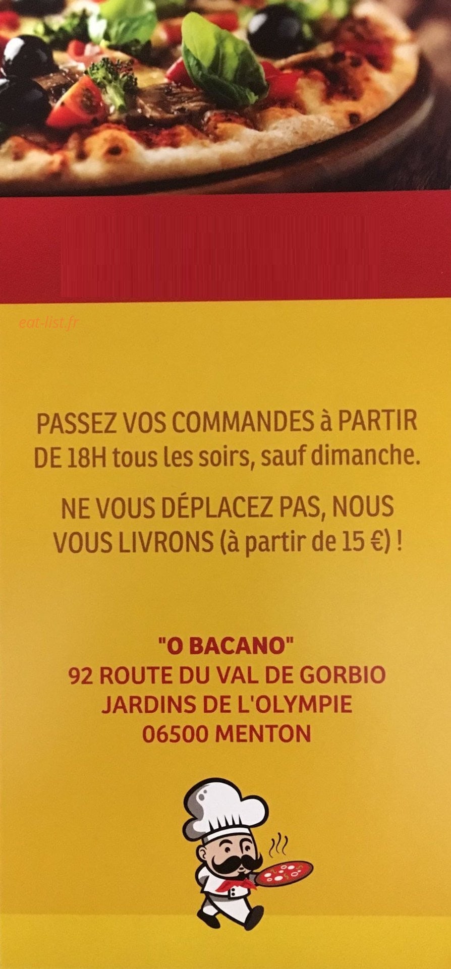 O'Bacano — carte page 1