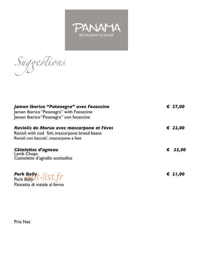 Panama plage — carte page 1