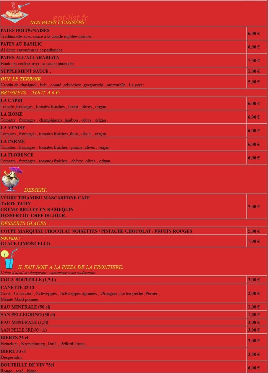 Pizza la frontière — carte page 3