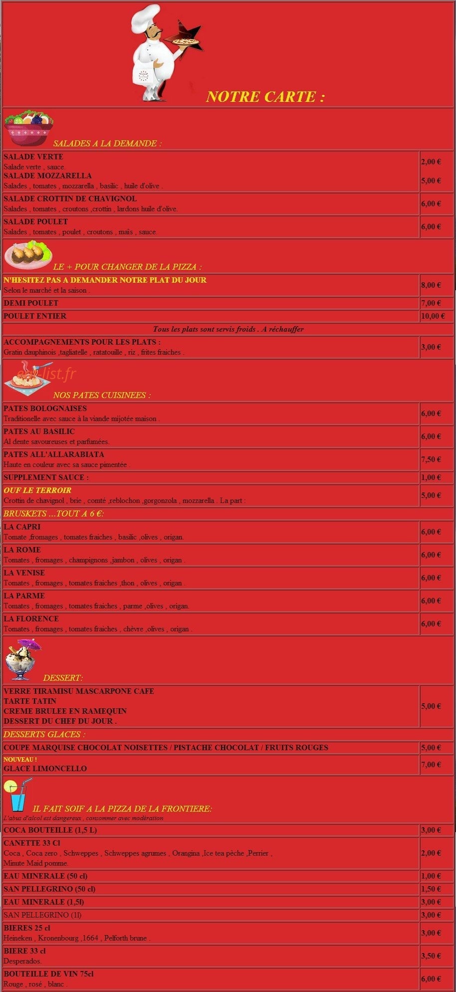 Pizza la frontière — carte page 2