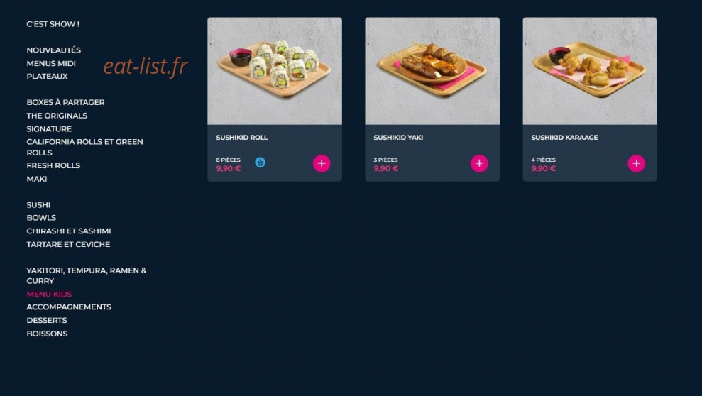 Planet Sushi — carte page 15