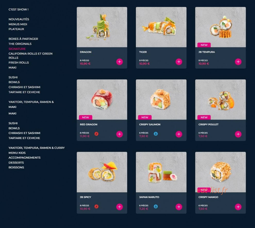 Planet Sushi — carte page 6