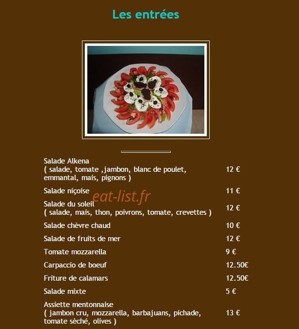 Restaurant Alkena — carte page 2