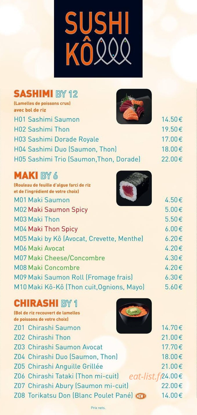 Sushi Kô — carte page 5