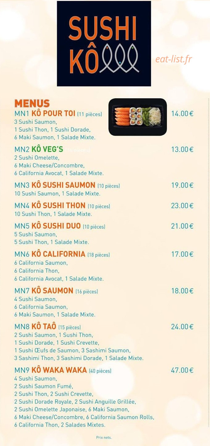 Sushi Kô — carte page 2
