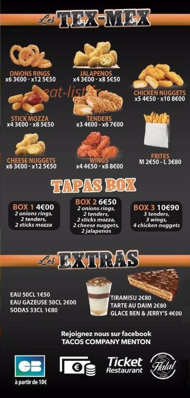 Tacos & Company — carte page 2