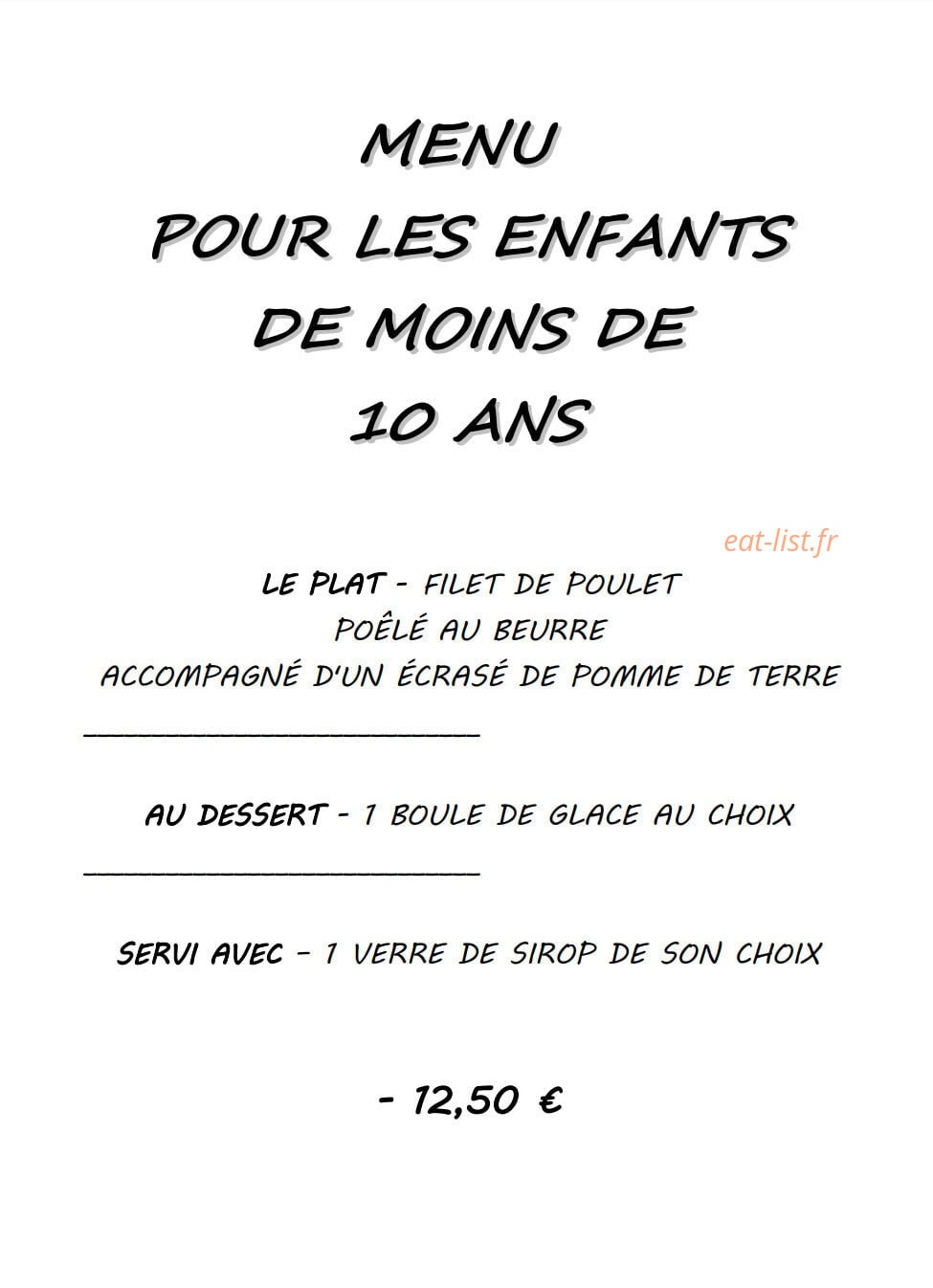 Le Bistrot de Siriya — carte page 5