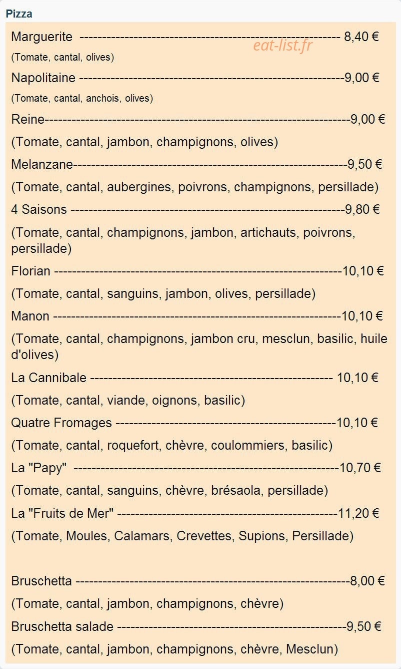 Le Florian — carte page 1