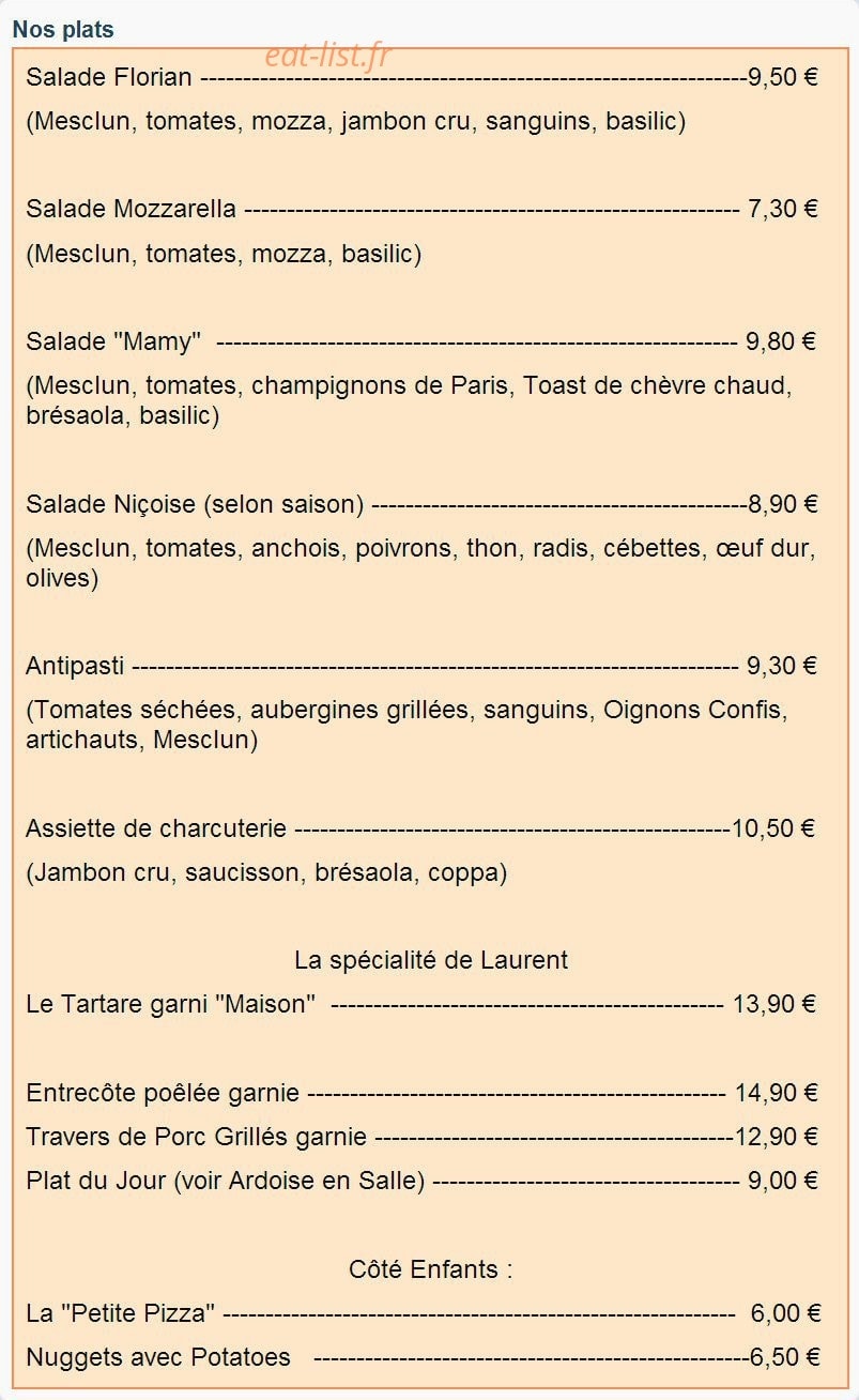 Le Florian — carte page 2