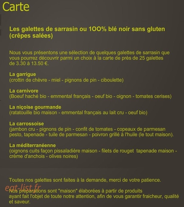 Crêperie du moment — carte page 1