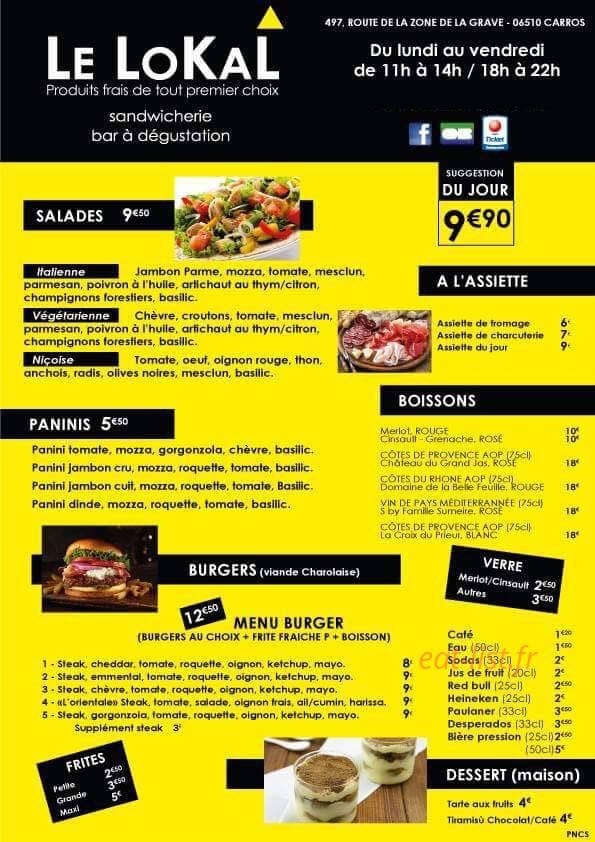 Le Lokal — carte page 1