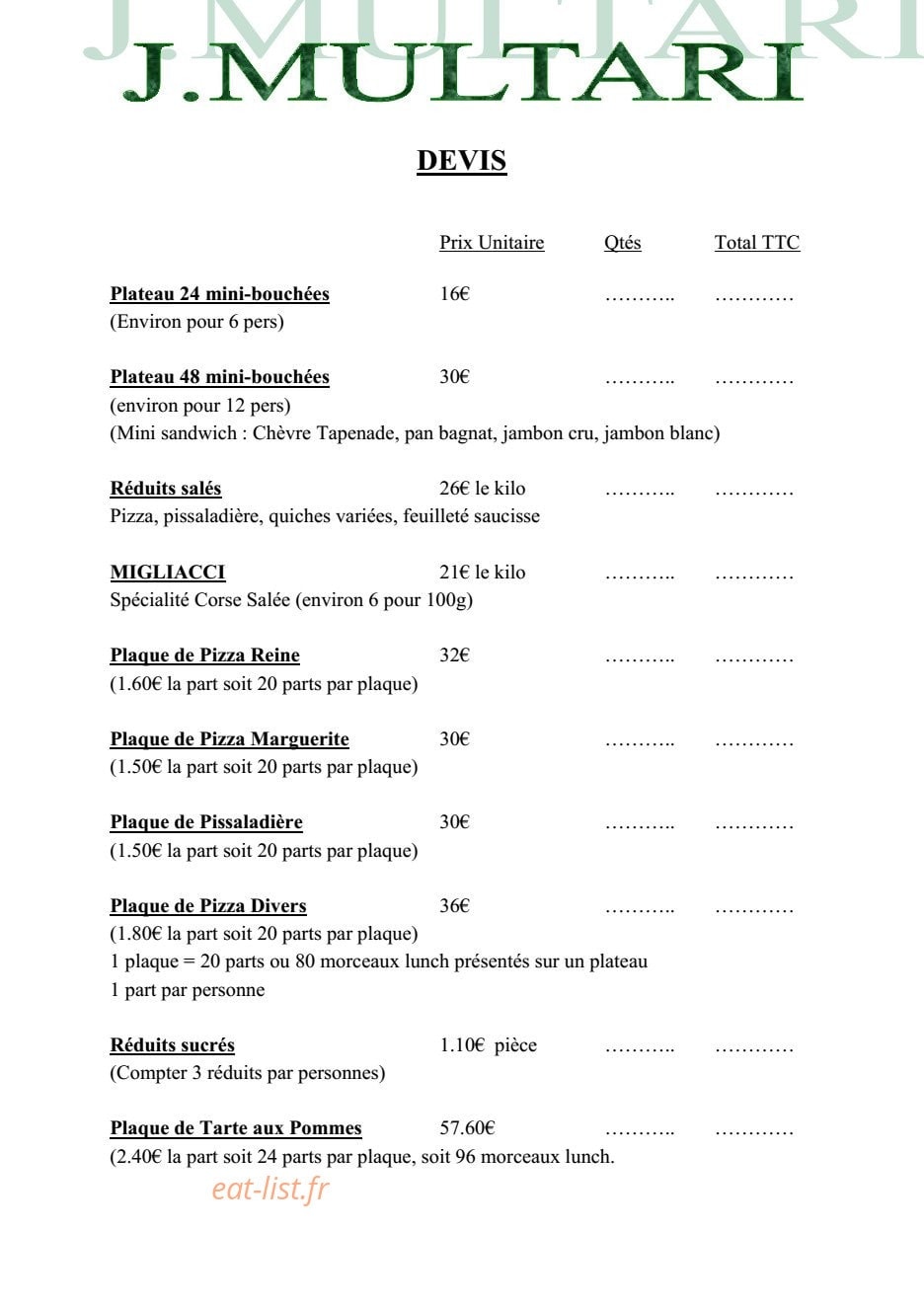 Multari — carte page 1