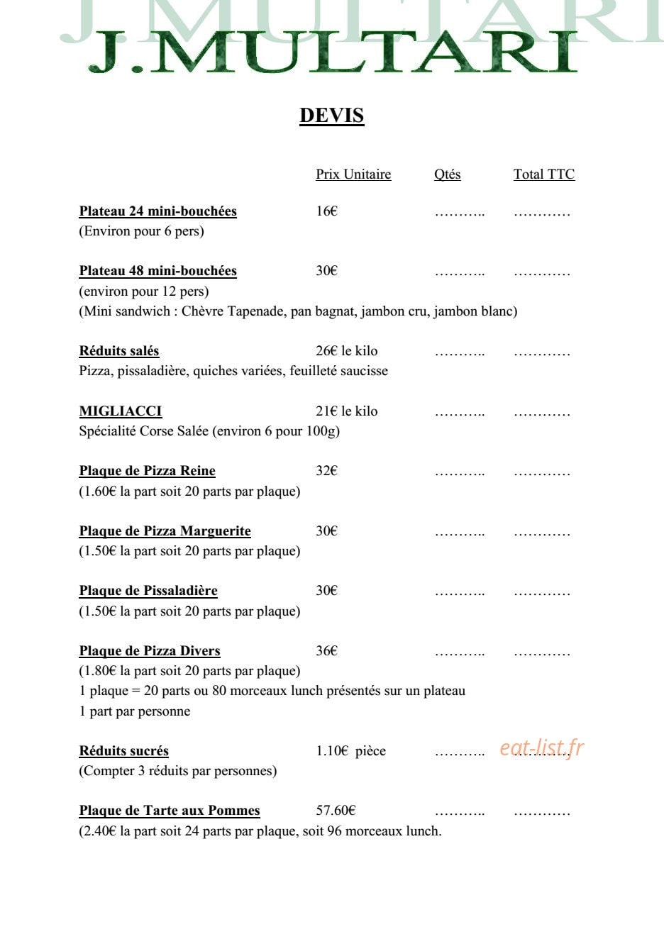 Multari — carte page 1
