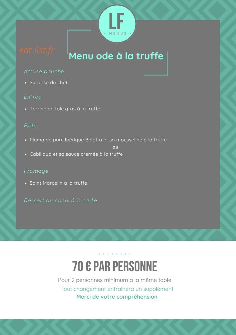 Restaurant La Forge — carte page 2