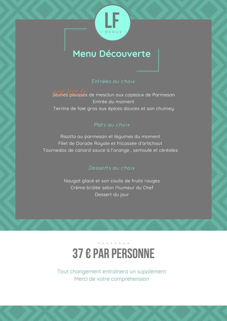 Restaurant La Forge — carte page 3