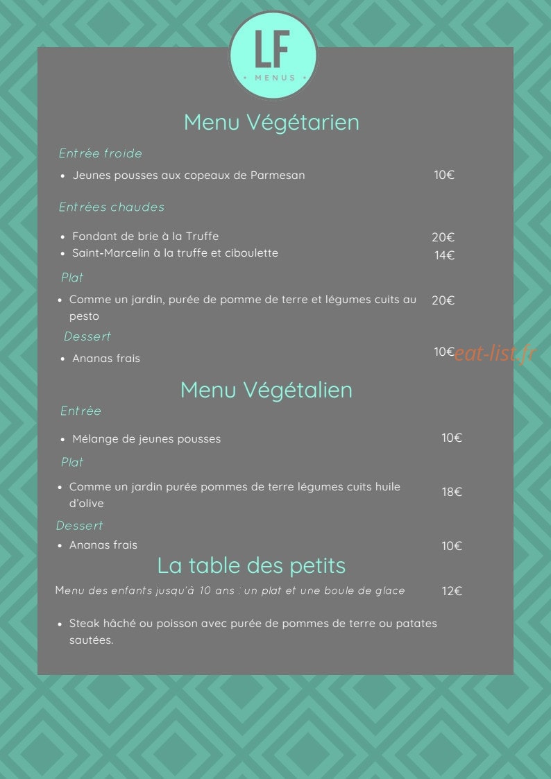 Restaurant La Forge — carte page 4