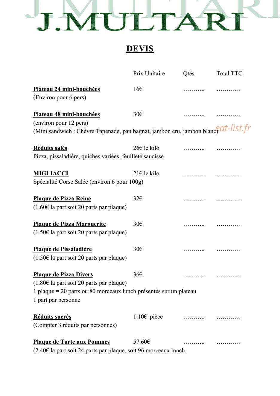 Multari — carte page 1