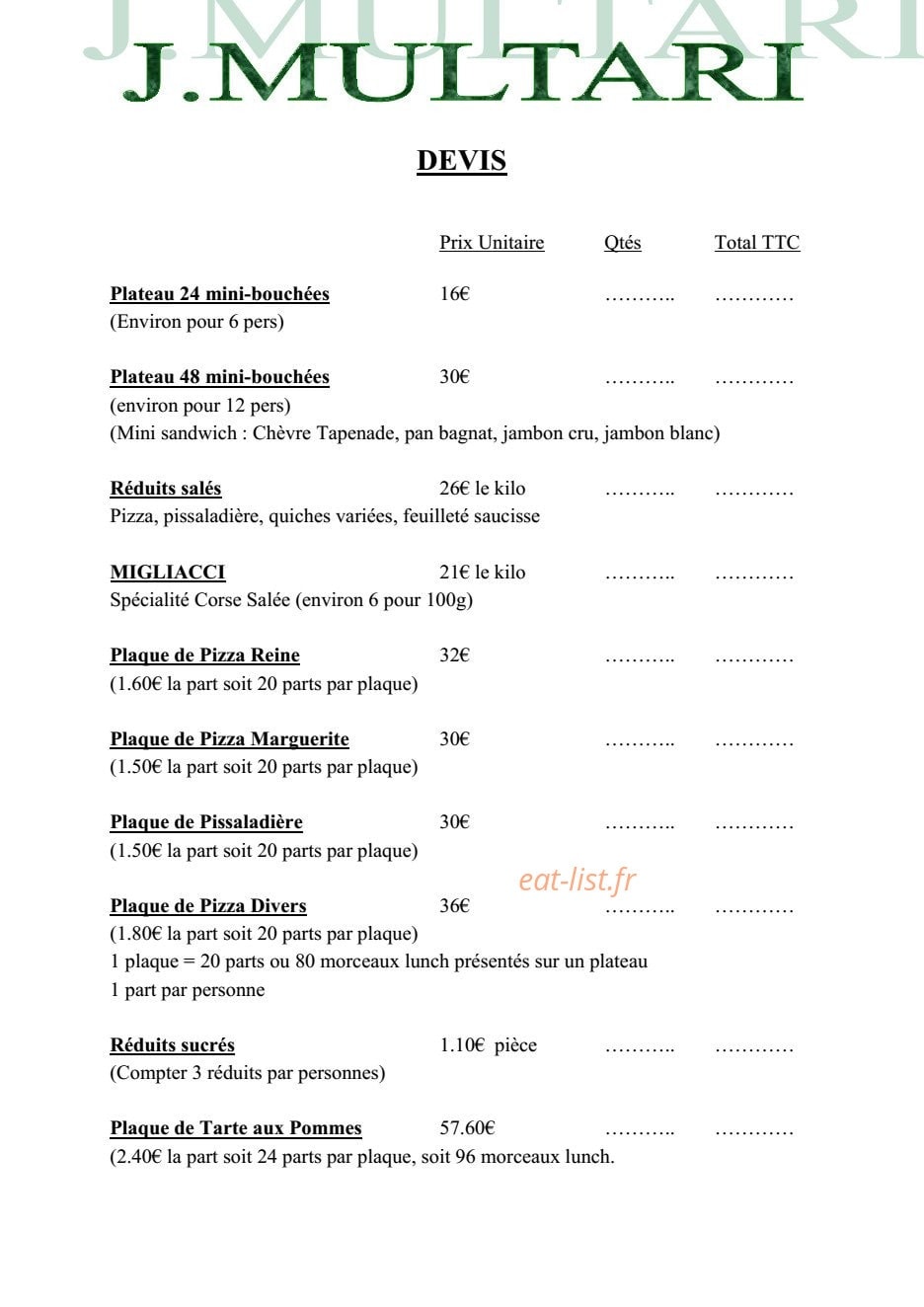 Multari — carte page 1
