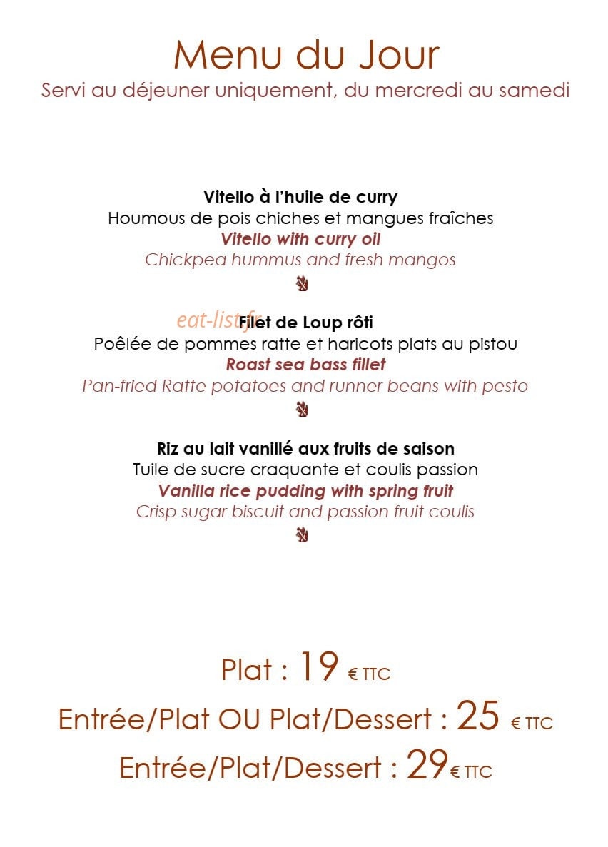 Auberge du Vieux Château — carte page 1