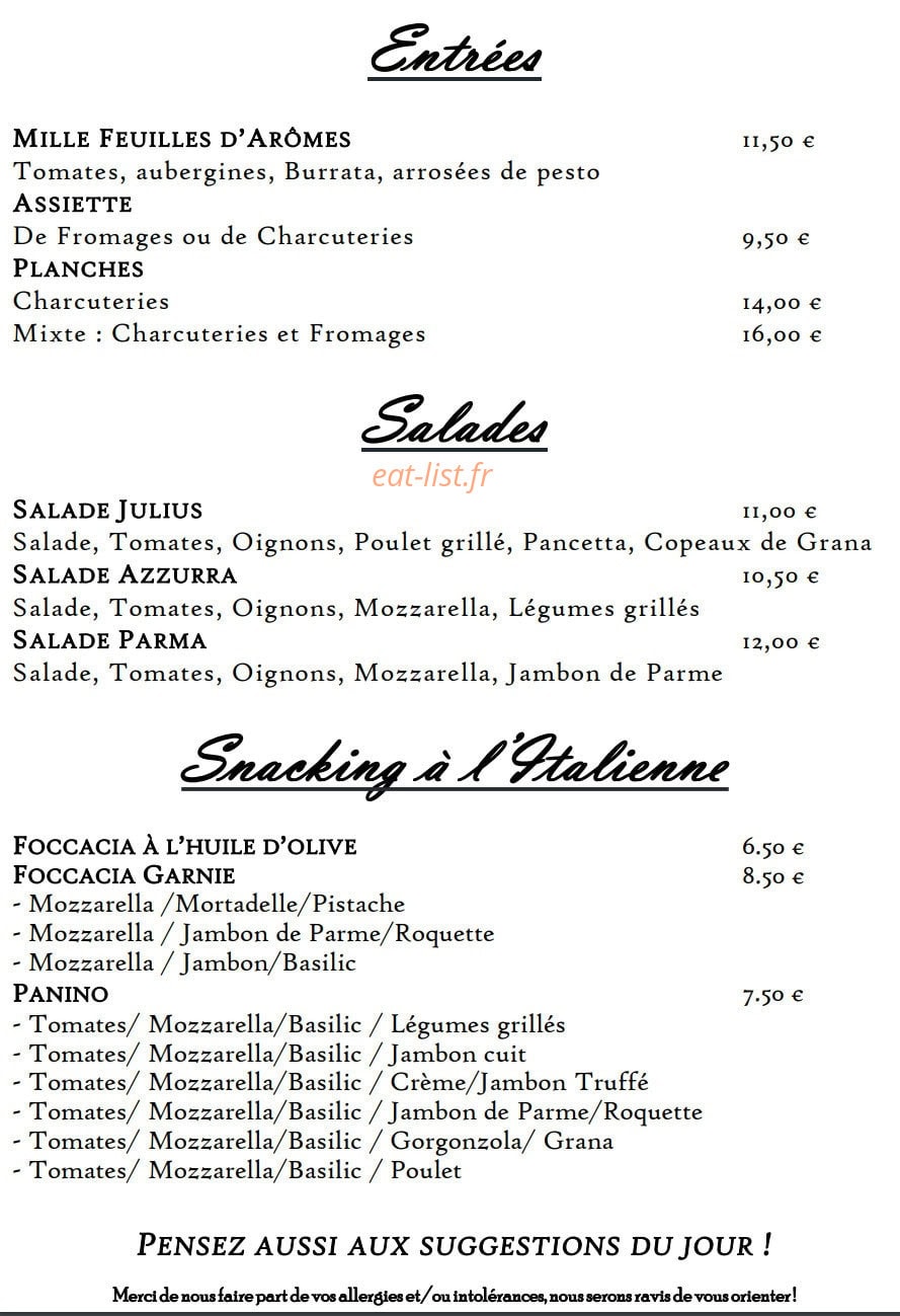 Arôme Antique — carte page 1