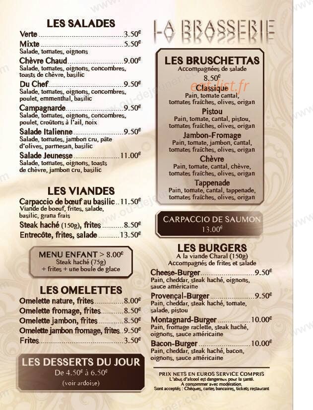 Brasserie de la Jeunesse — carte page 2