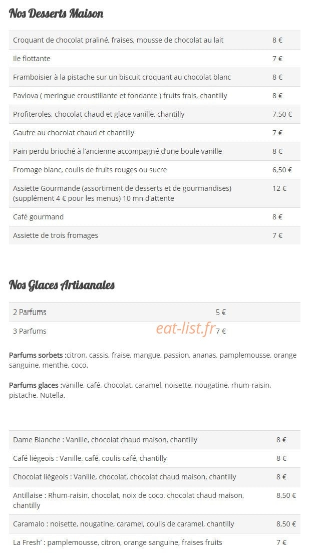 Le Paradisio — carte page 2