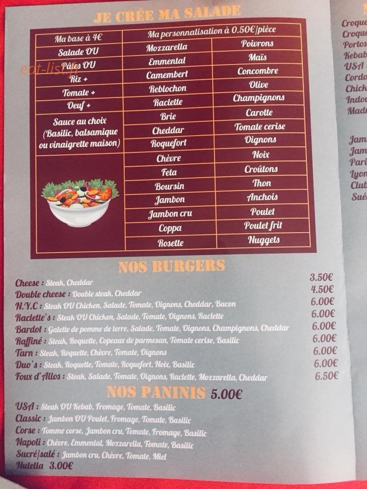 Snack o’duo — carte page 3