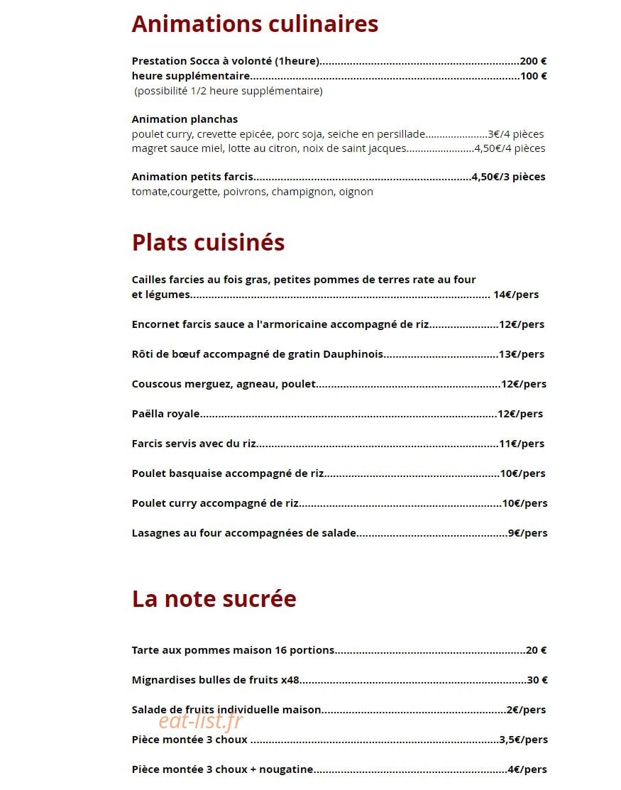 Socc'Appétit — carte page 2