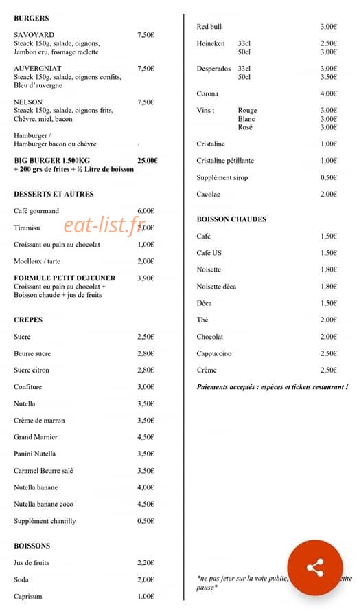 La P'tite Pause — carte page 2