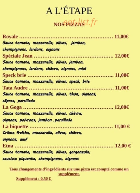 A L'étape — carte page 2