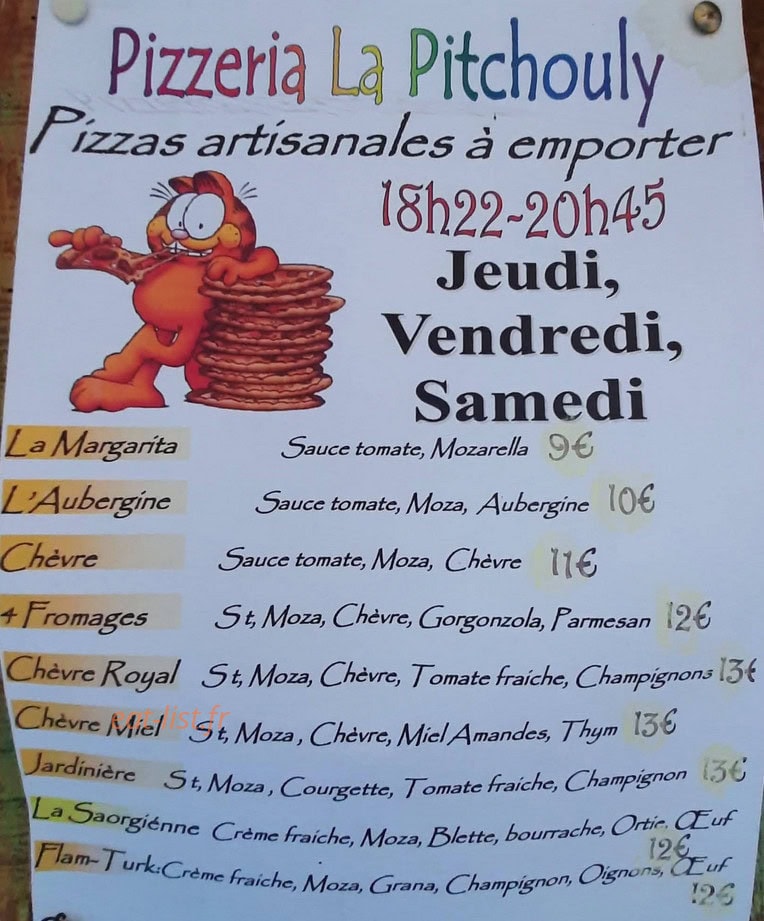 La Petite Pizzeria de Saorge — carte page 2