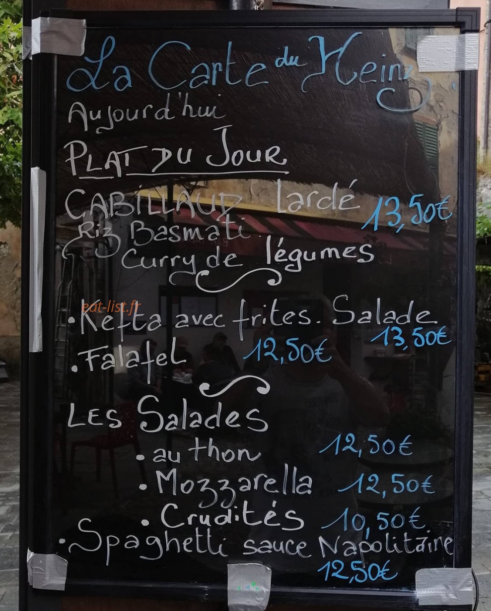 Le Heinz Café — carte page 1