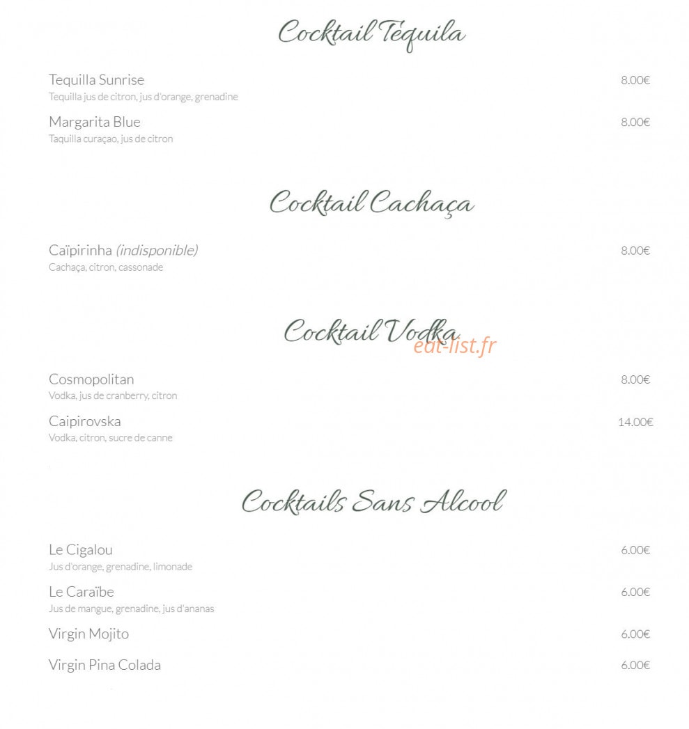 La Cigale — carte page 4