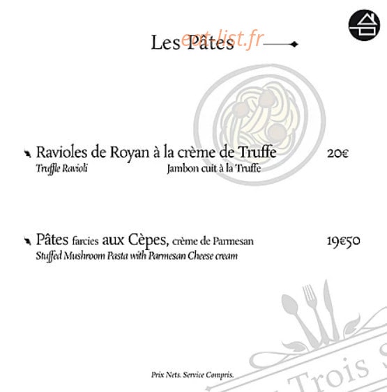Aux Trois Sens — carte page 5