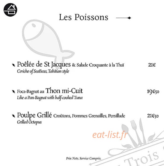 Aux Trois Sens — carte page 3