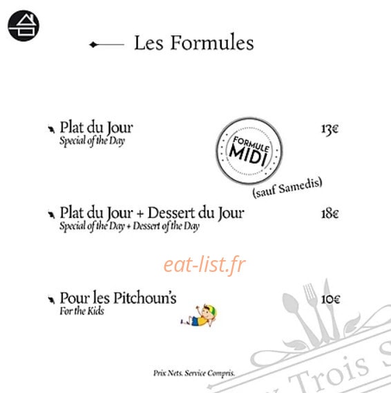 Aux Trois Sens — carte page 6
