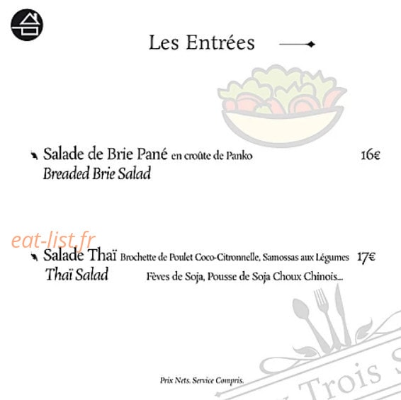 Aux Trois Sens — carte page 1