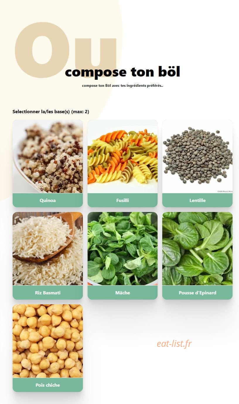 Böl Salad Bar — carte page 1