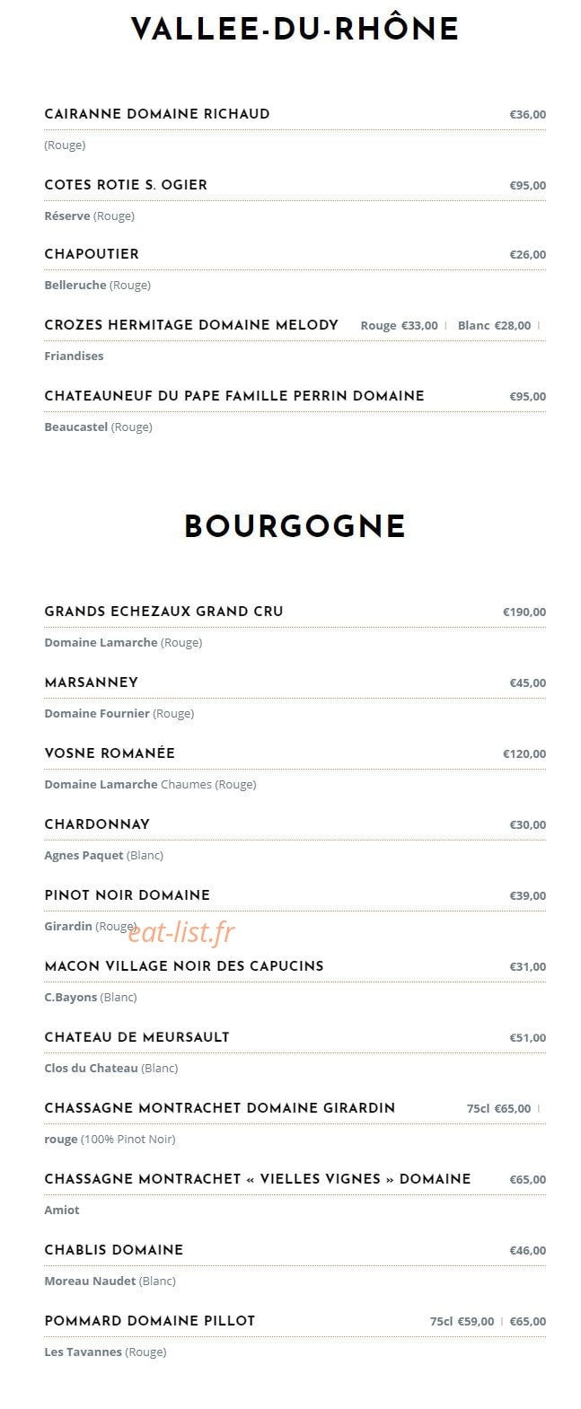 Café des Arcades — carte page 7