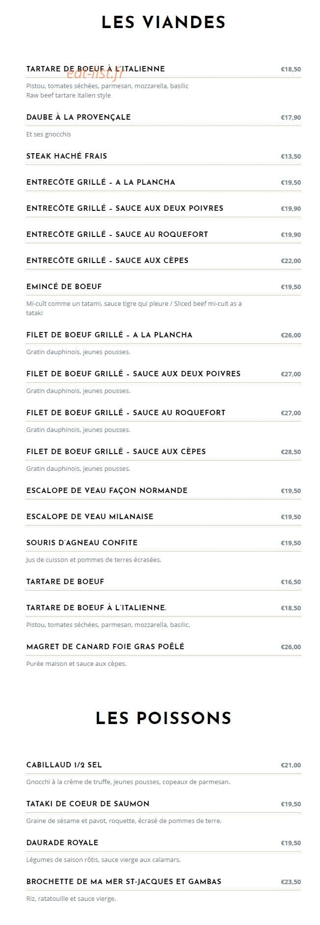 Café des Arcades — carte page 3