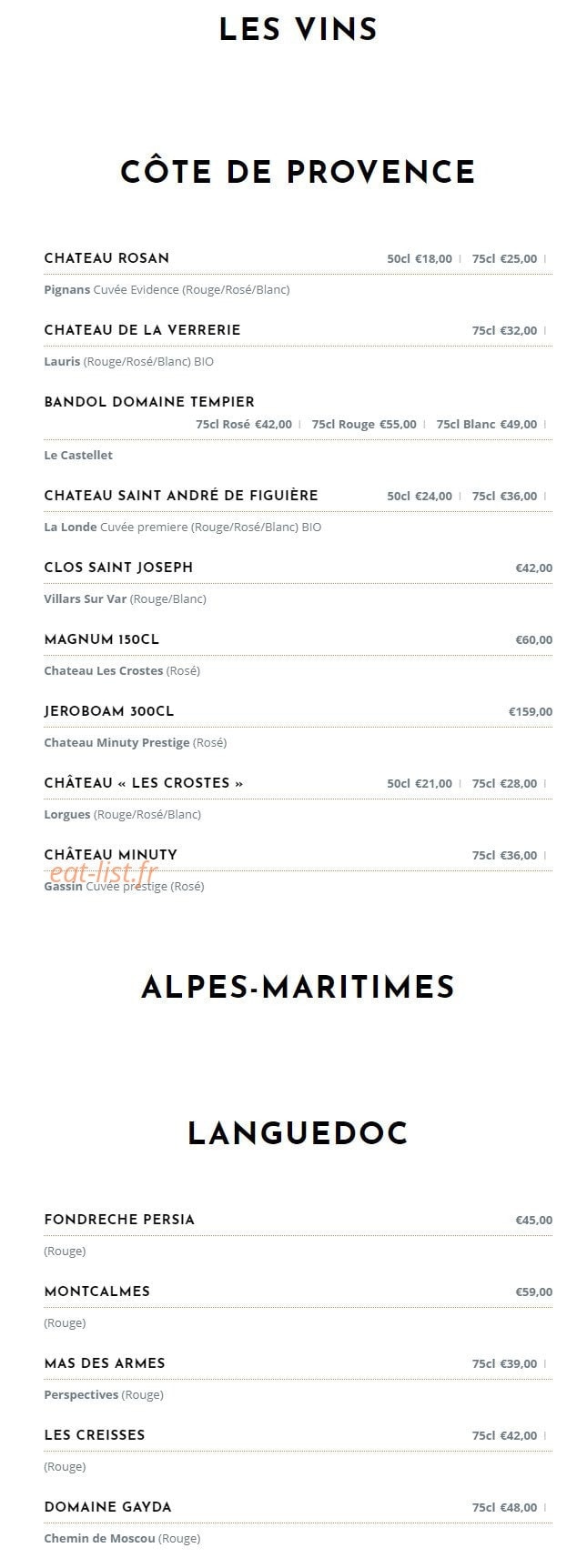Café des Arcades — carte page 6