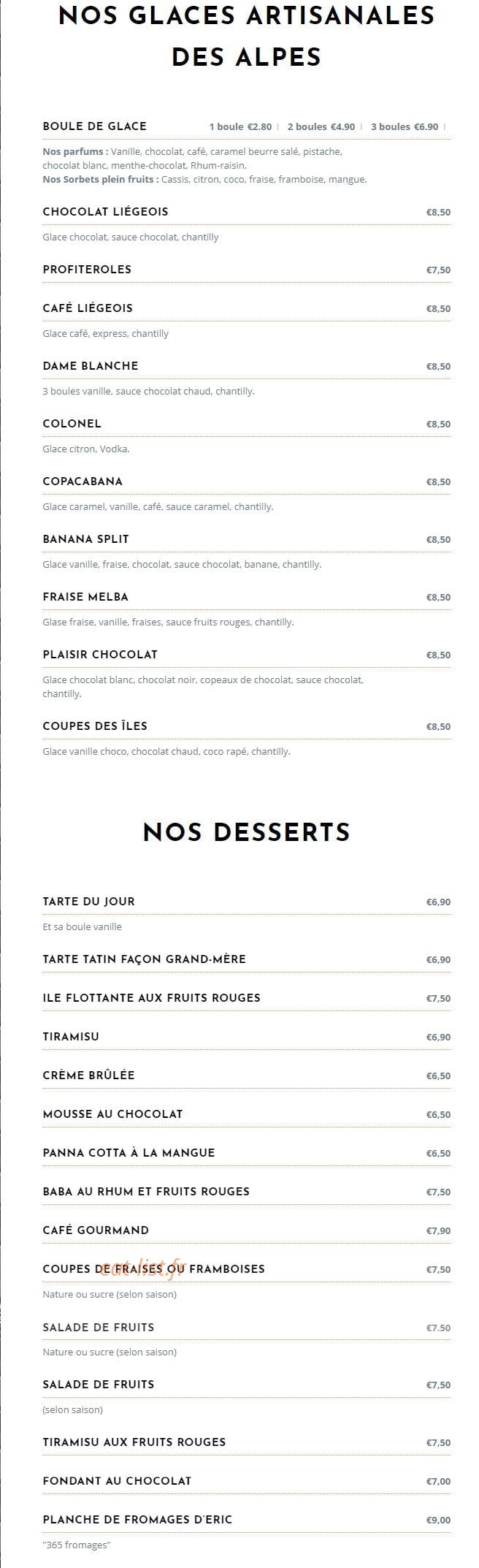 Café des Arcades — carte page 5